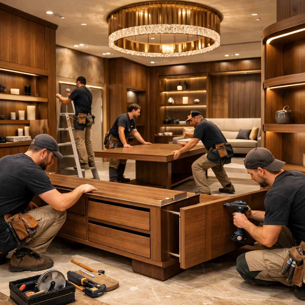 Carpenter working on woodwork